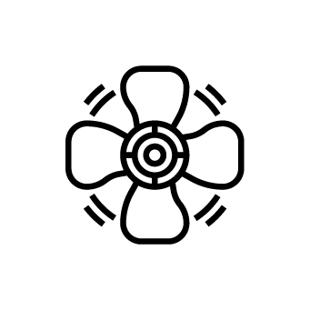 Heater components: blower fan icon